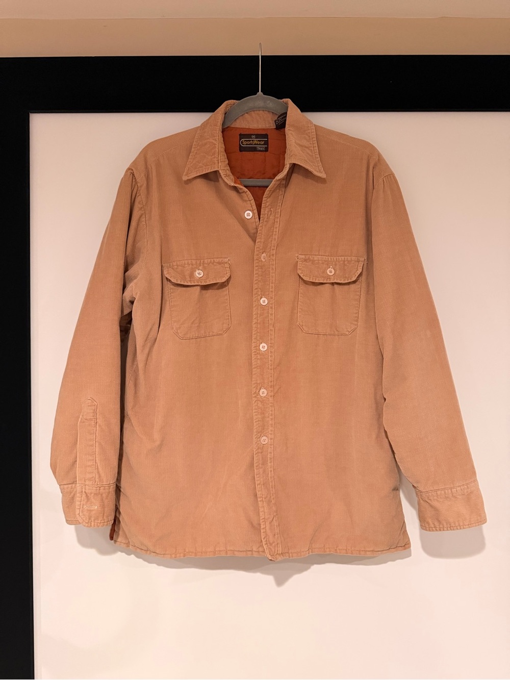 VTG 70s Sears Corduroy Quilt Lined Shirt Jacket Size Medium